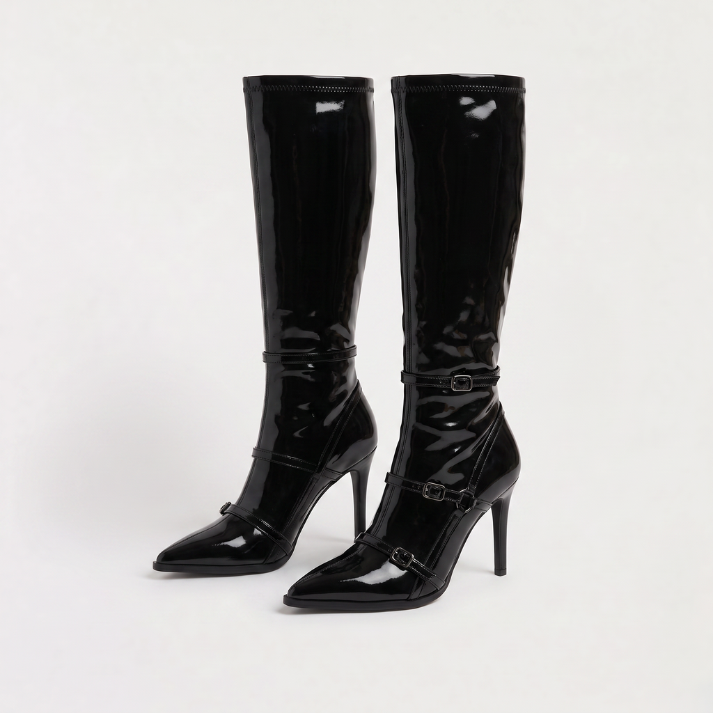 Women's Patent Knee-High Stiletto Boots