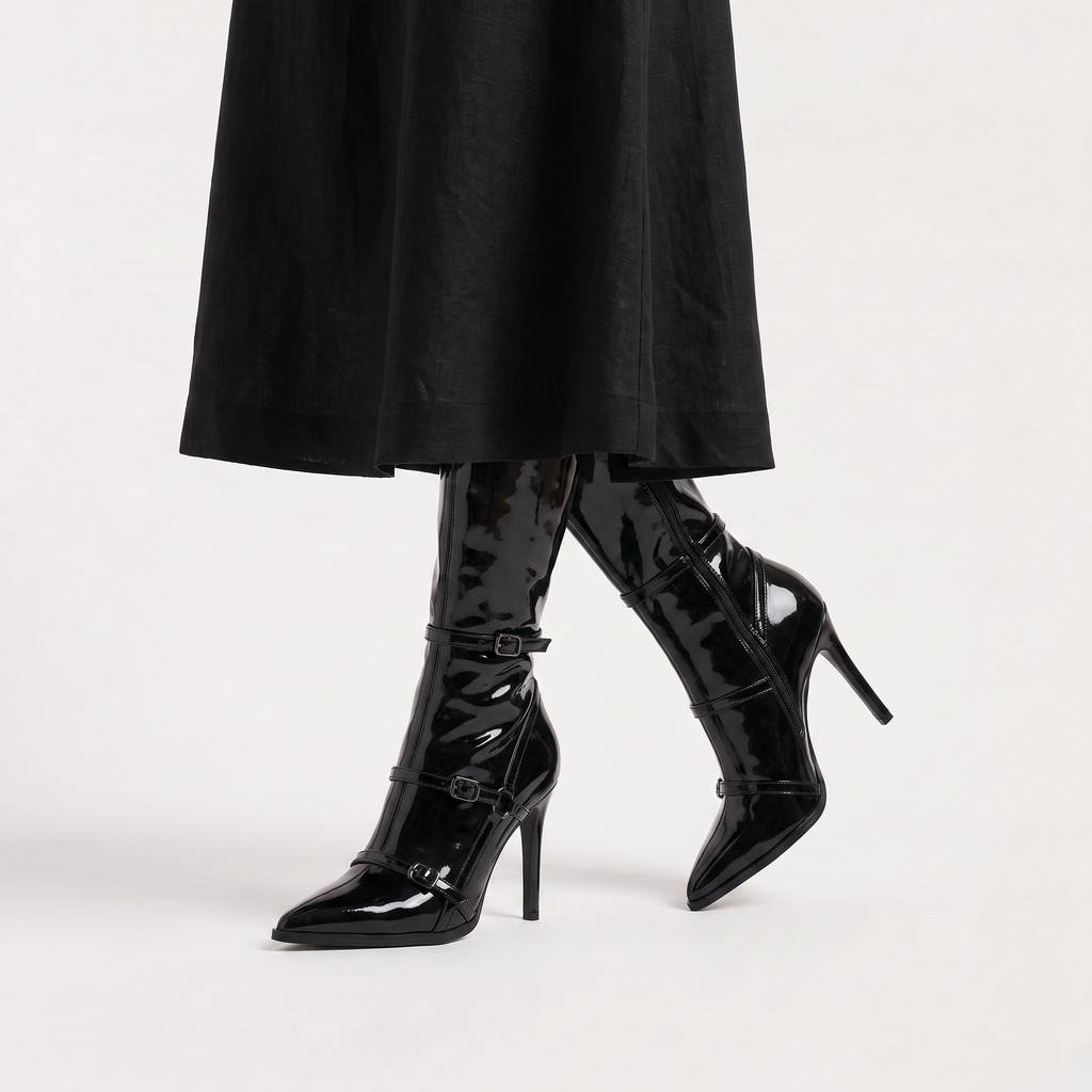 Women's Patent Knee-High Stiletto Boots