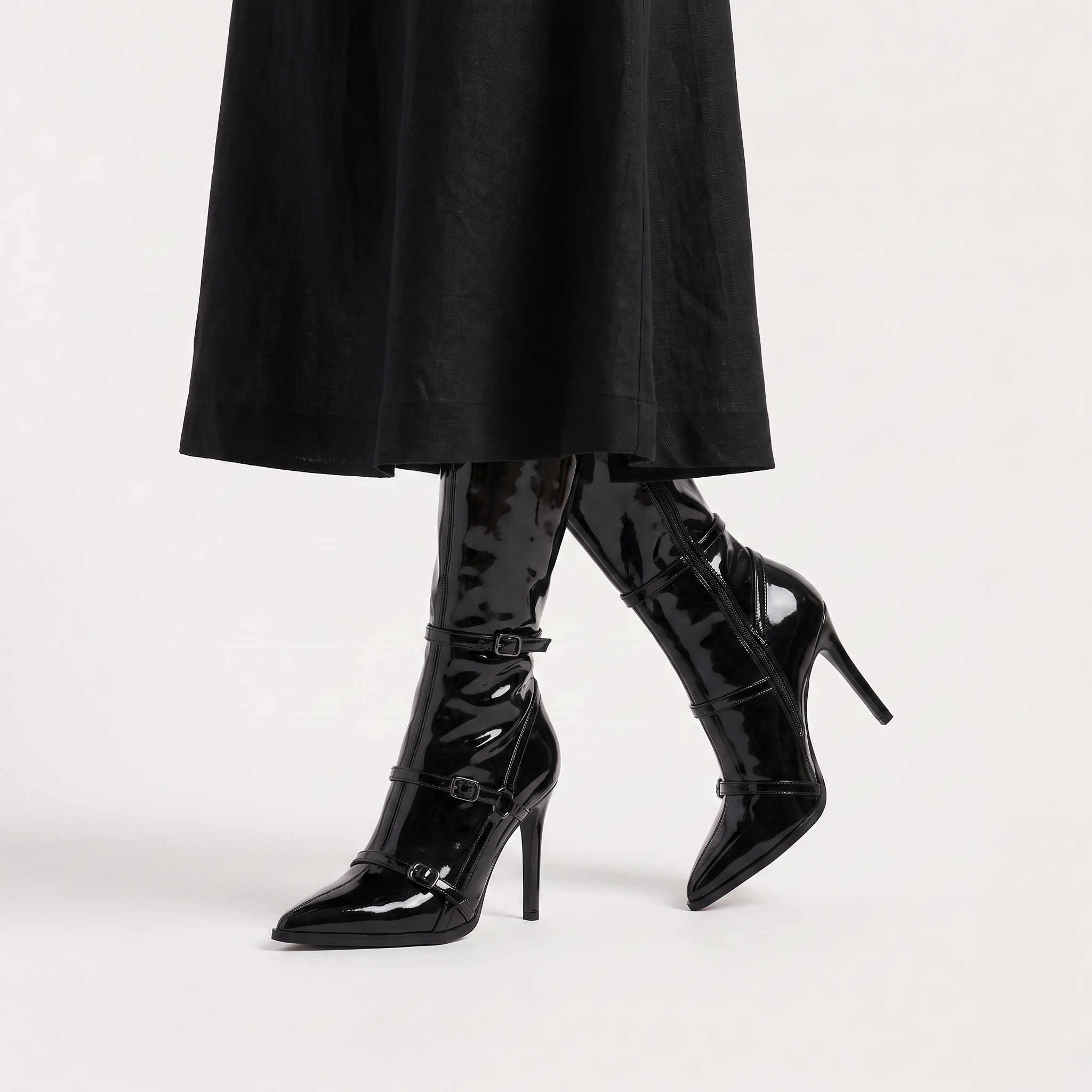 Women's Patent Knee-High Stiletto Boots
