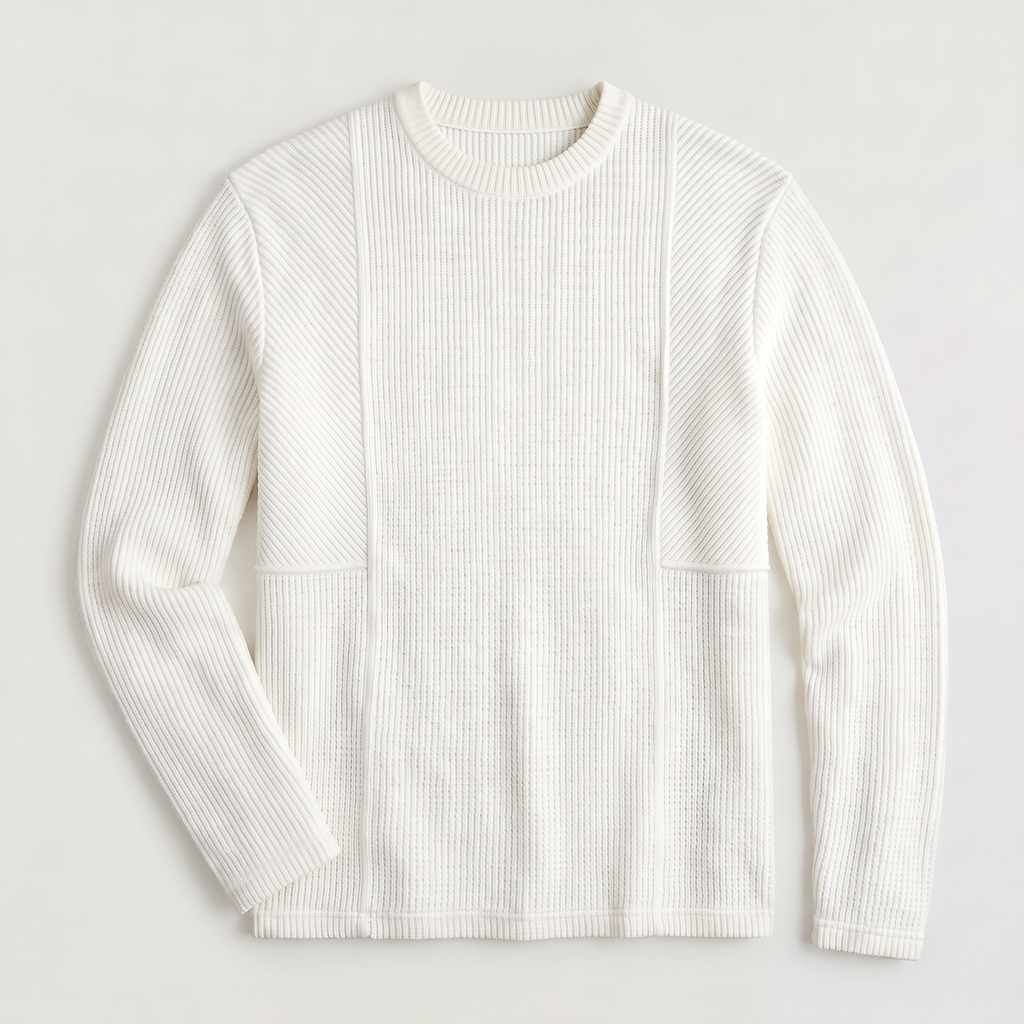 Men's Relaxed Fit Textured Knit Crewneck Sweater - Casual Winter Jumper