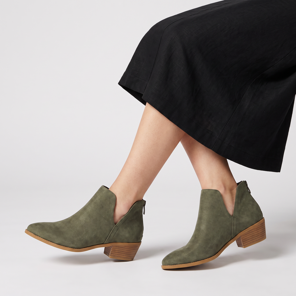 Women's Low-Cut V-Front Ankle Boots