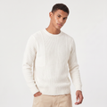 Men's Relaxed Fit Textured Knit Crewneck Sweater - Casual Winter Jumper