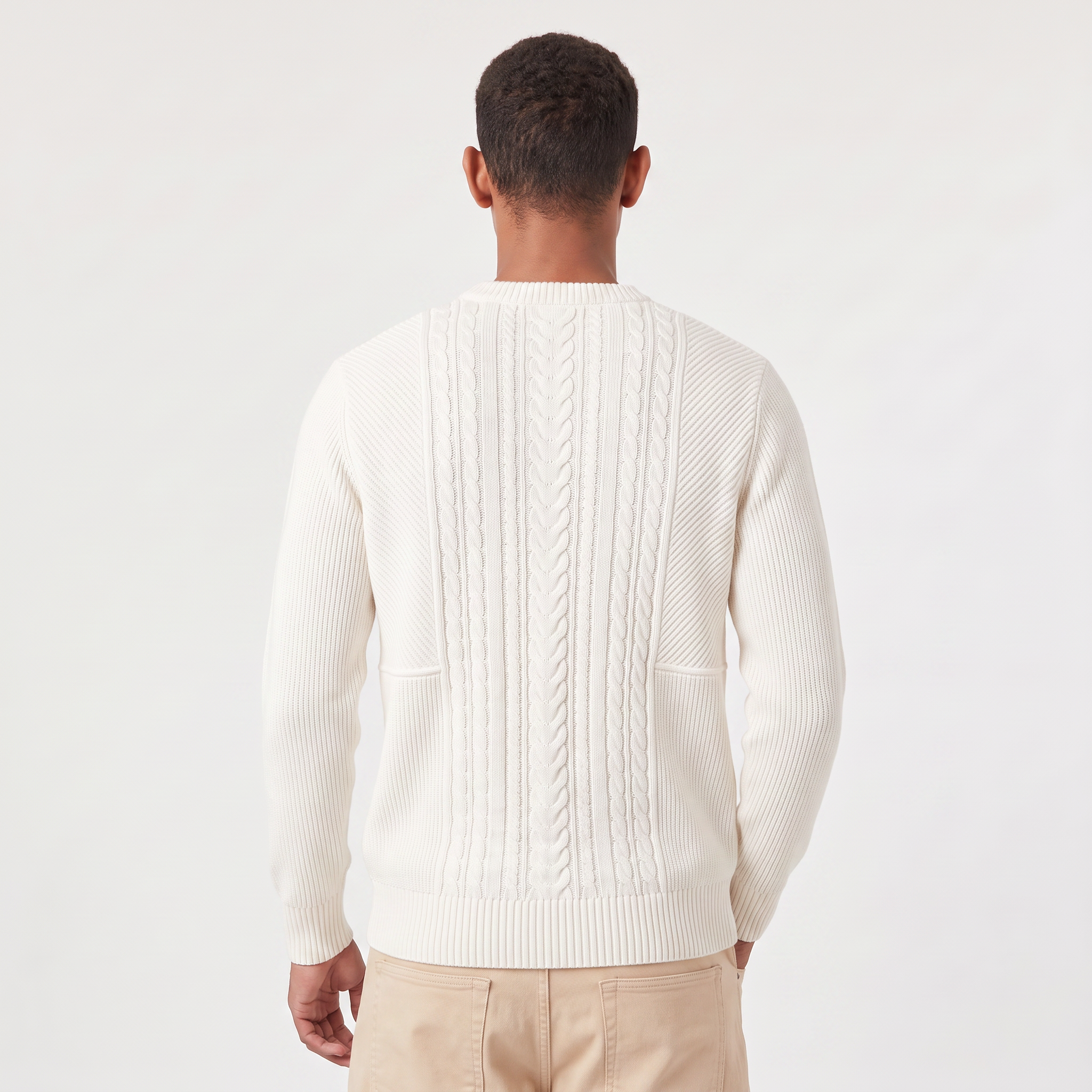 Men's Relaxed Fit Textured Knit Crewneck Sweater - Casual Winter Jumper