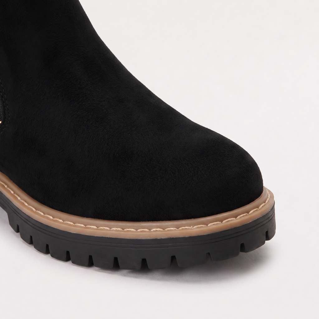 Women's Suede-Look Zip Ankle Boots