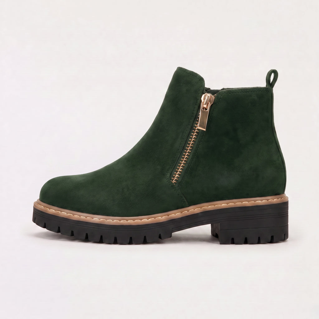 Women's Suede-Look Zip Ankle Boots