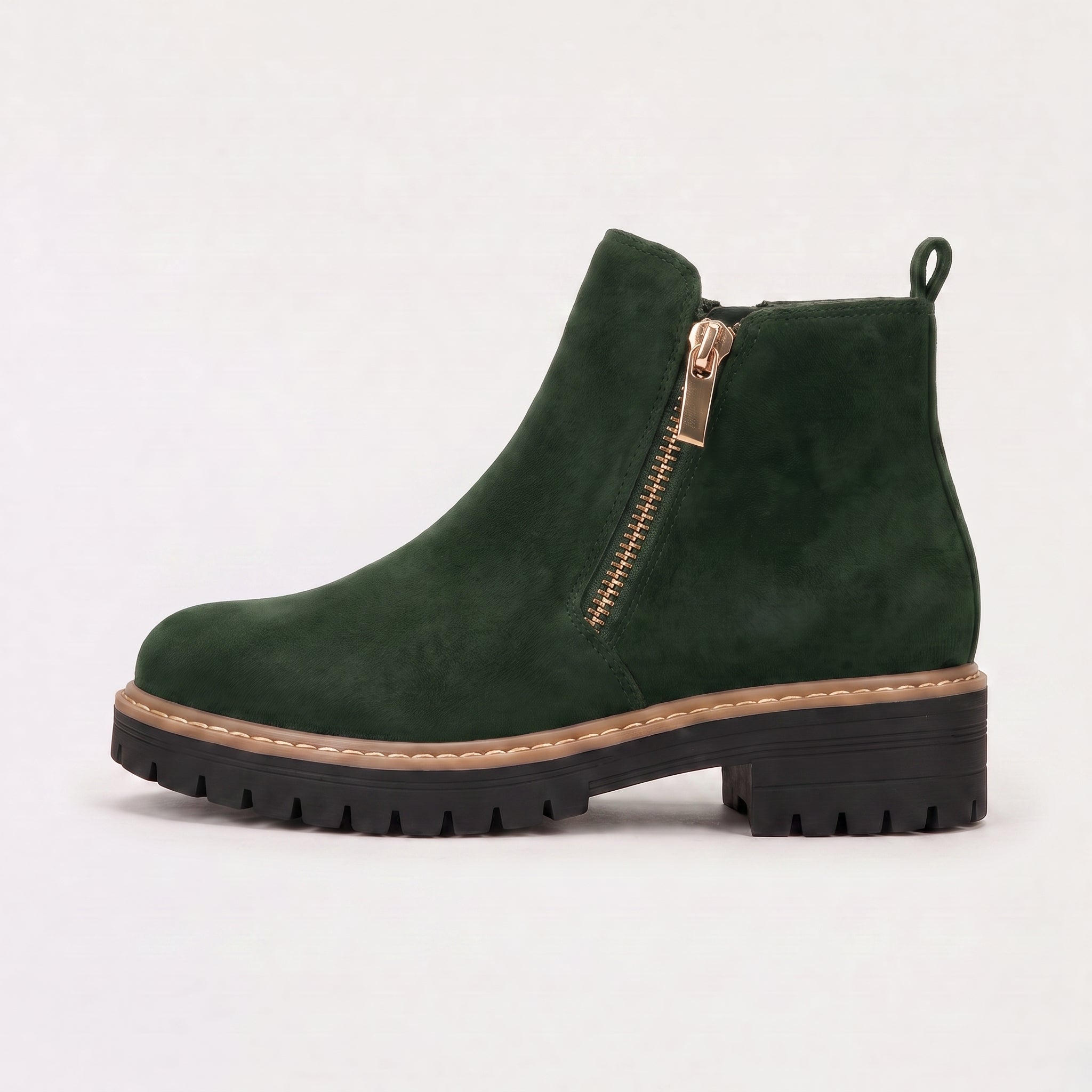Women's Suede-Look Zip Ankle Boots