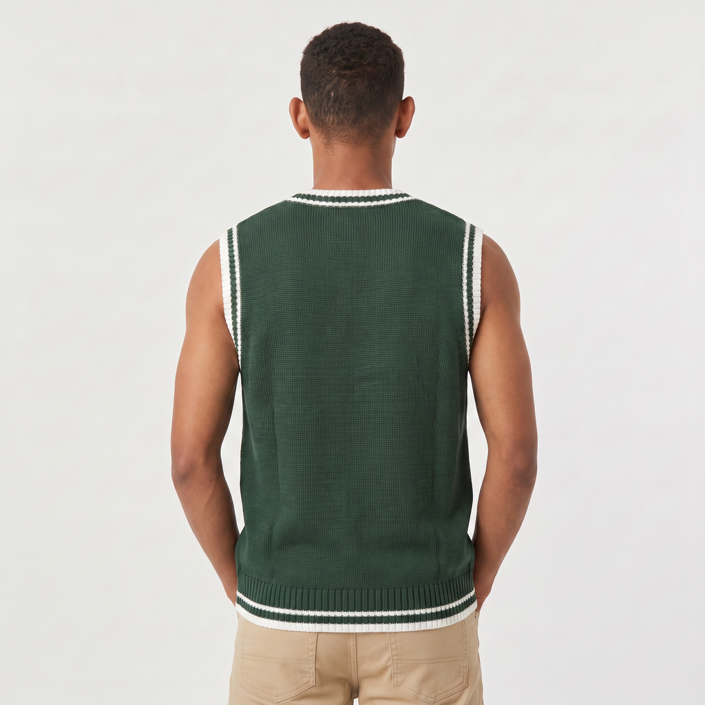 Men's Cable Knit V-Neck Sweater Vest - Sleeveless
