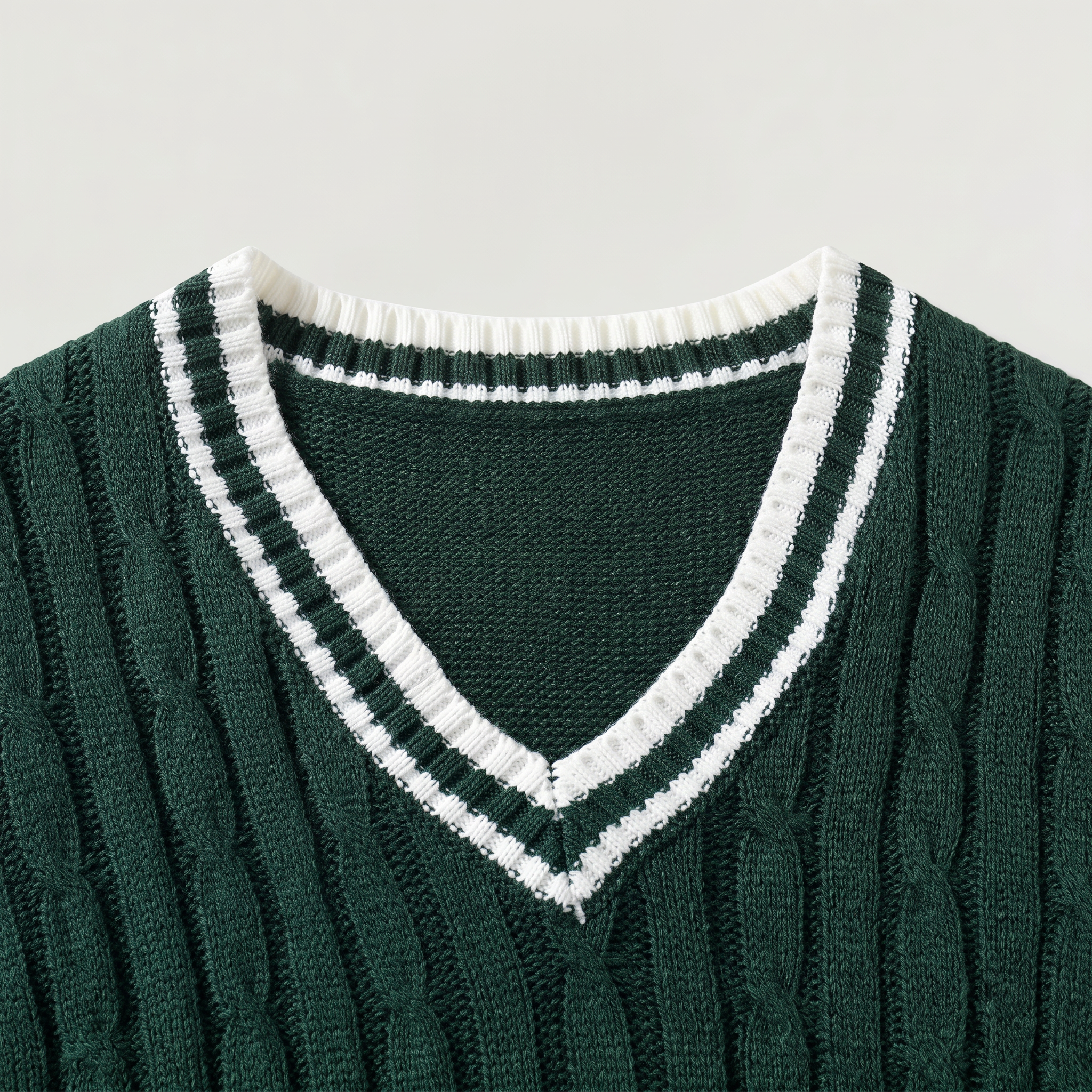 Men's Cable Knit V-Neck Sweater Vest - Sleeveless