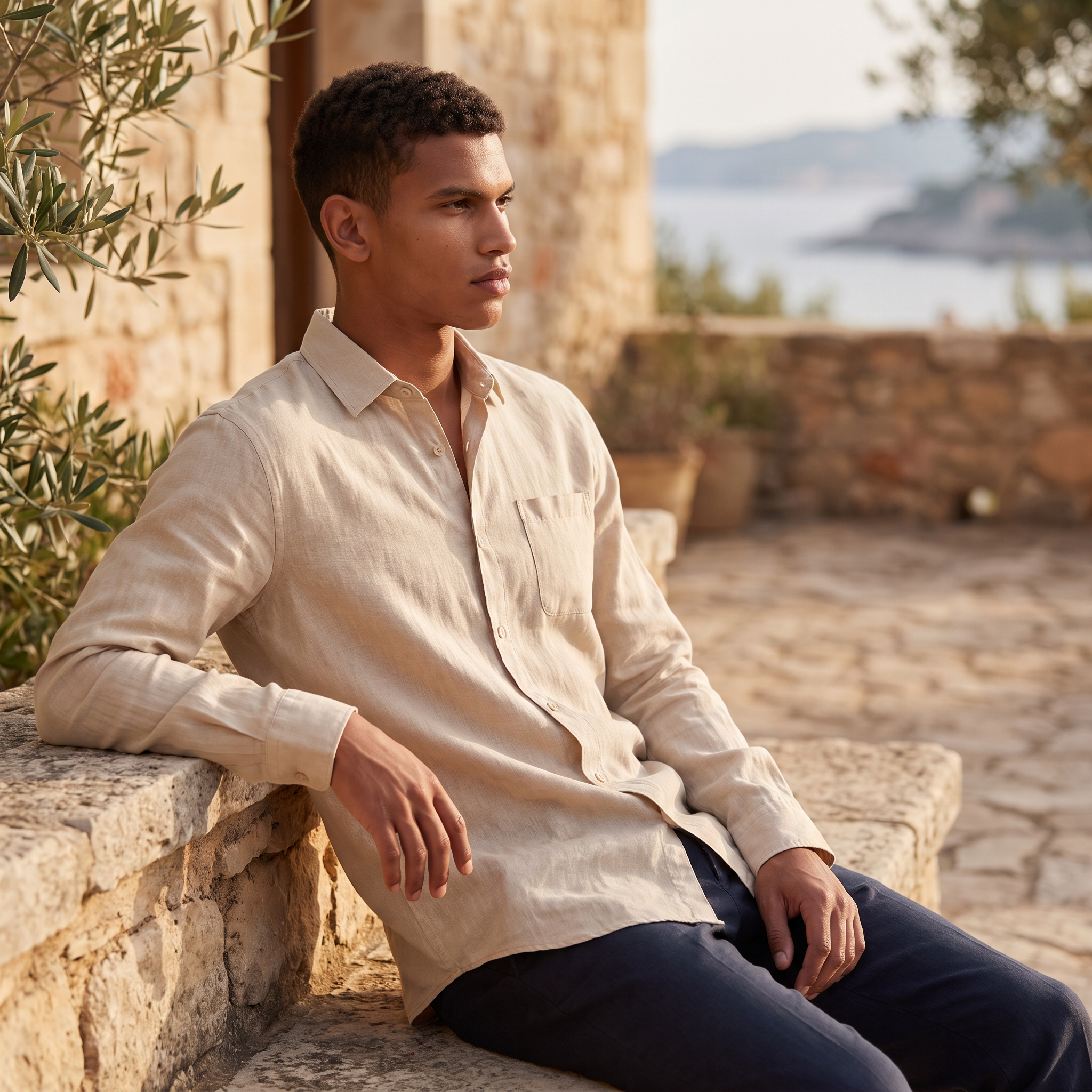 Men's Linen Button Down Summer Shirt