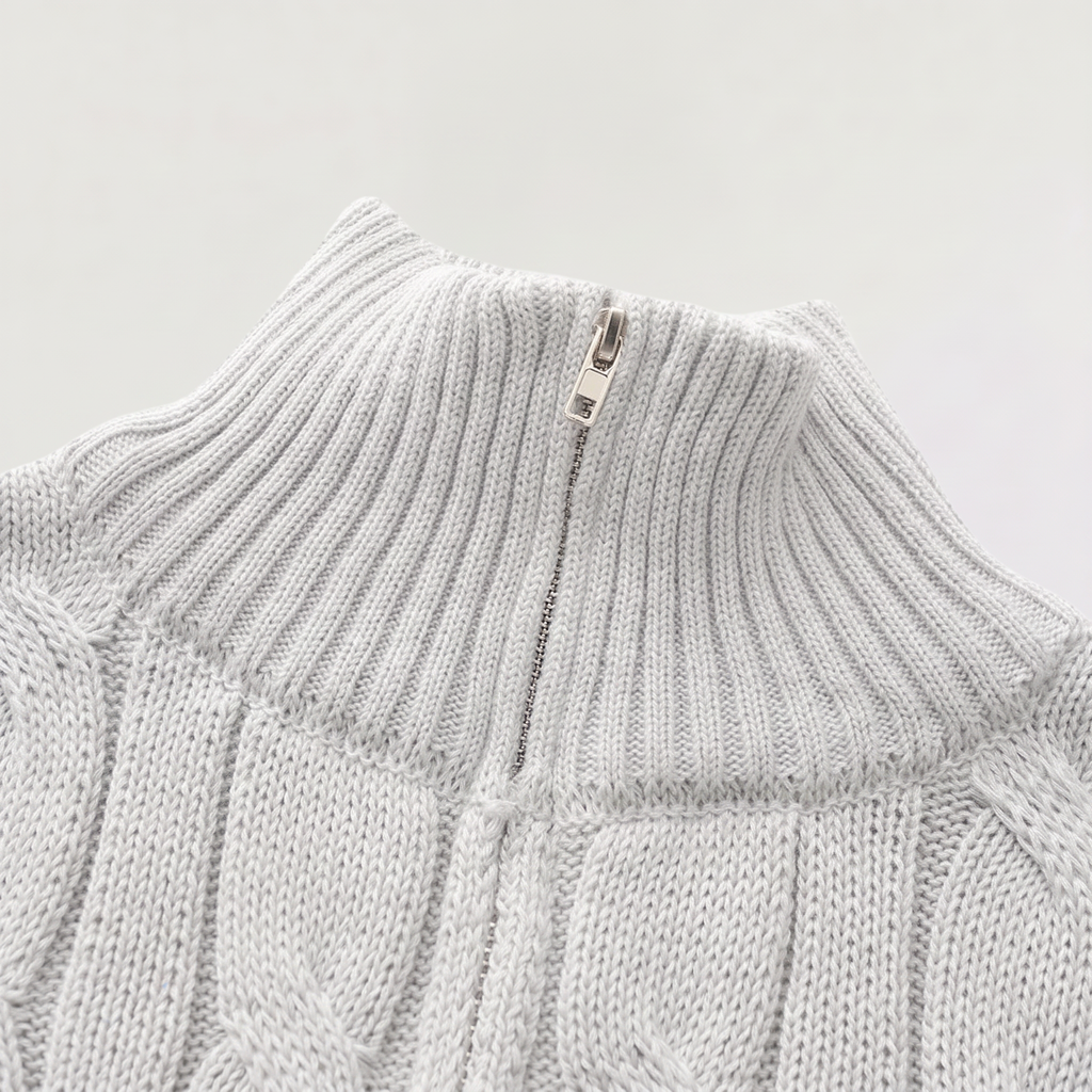 Men's Half Zip Knitted Sweater