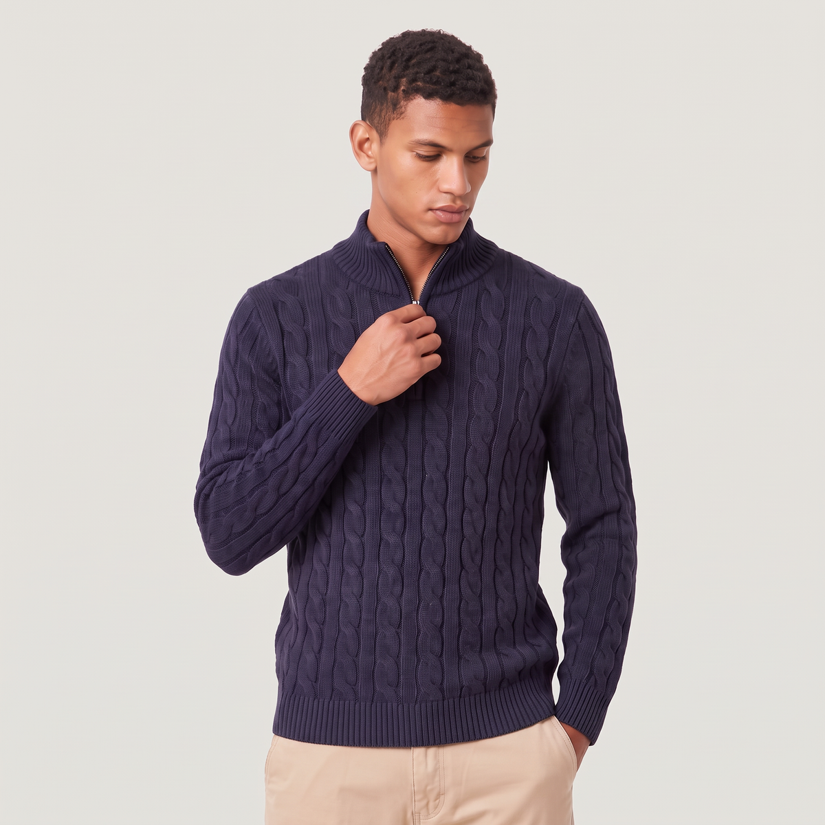 Men's Half Zip Knitted Jumper