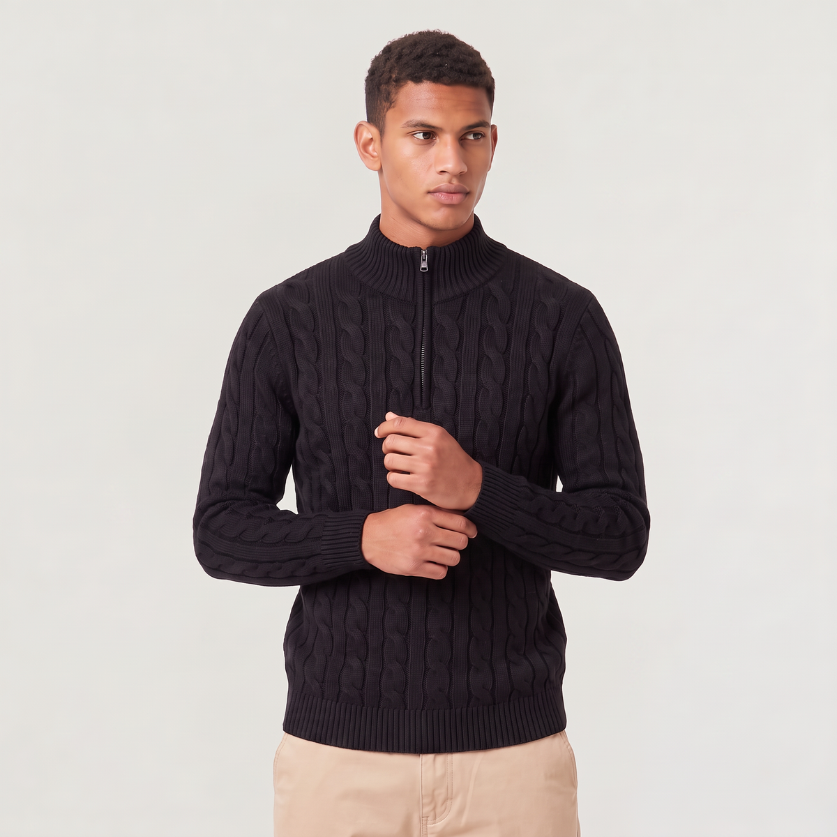 Men's Half Zip Knitted Jumper