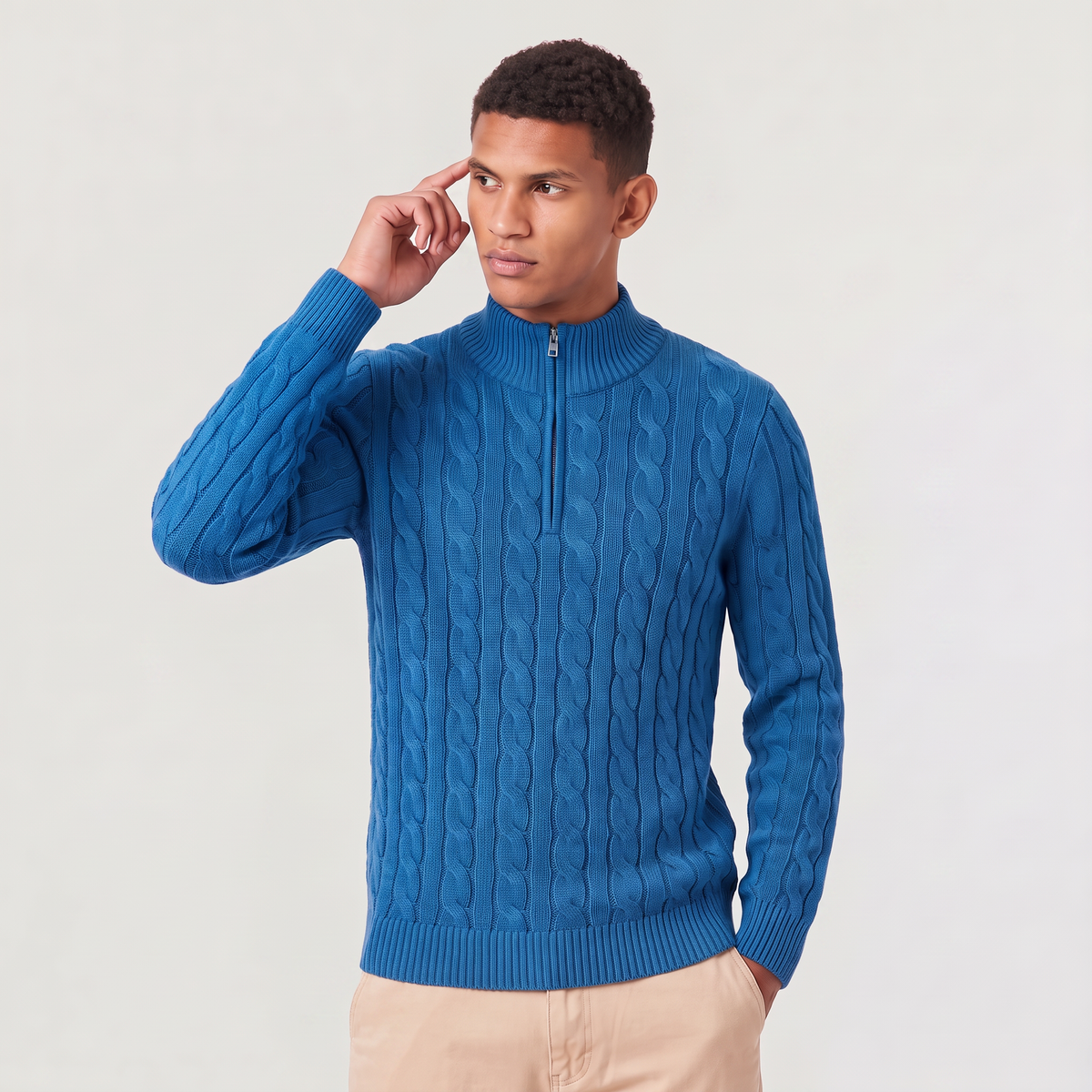 Men's Half Zip Knitted Jumper