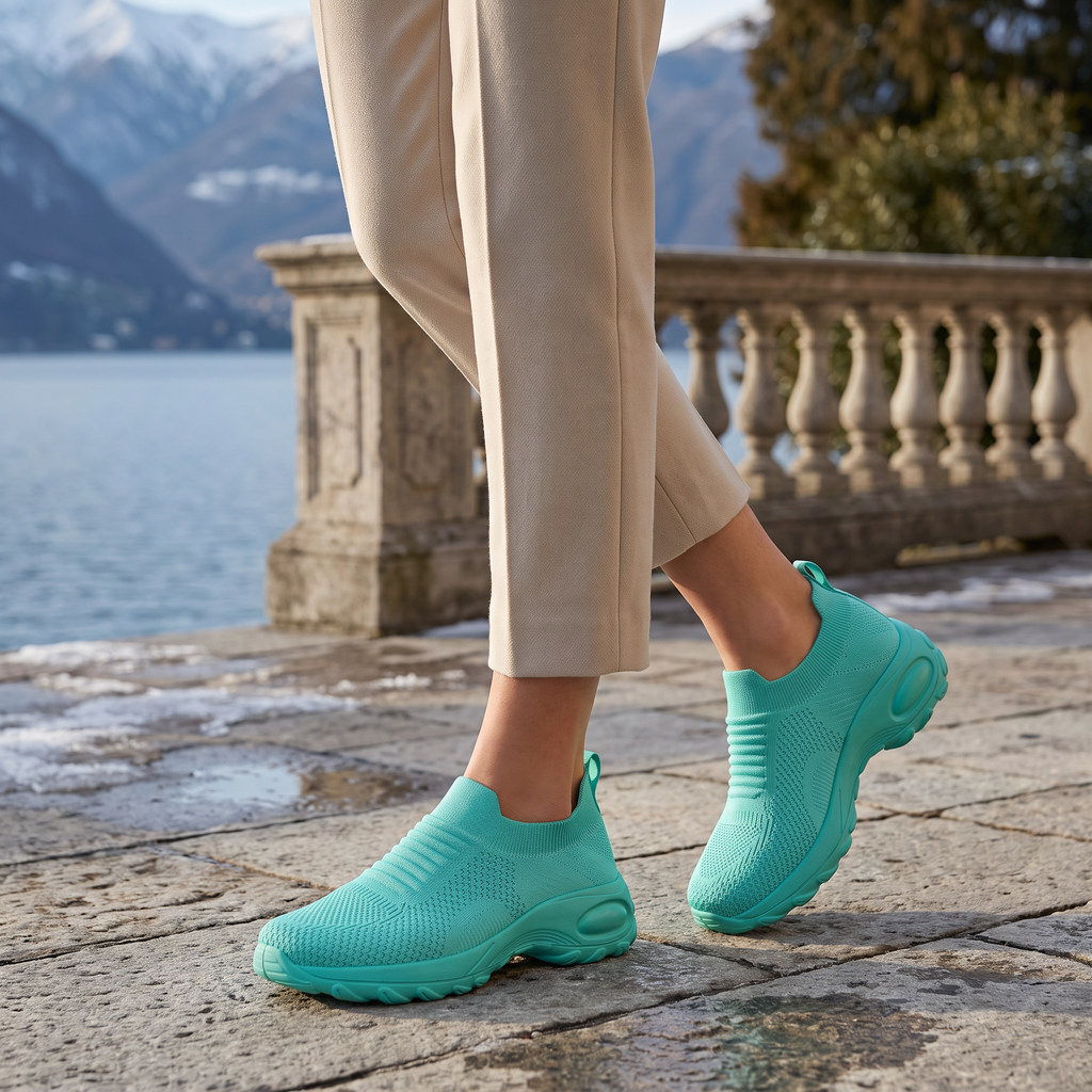 Women's Knit Slip-On Walking Trainers