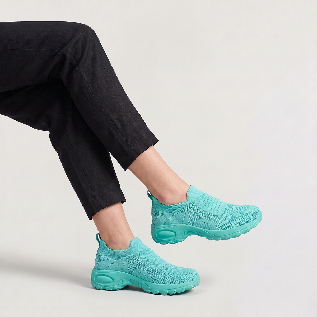 Women's Knit Slip-On Walking Trainers