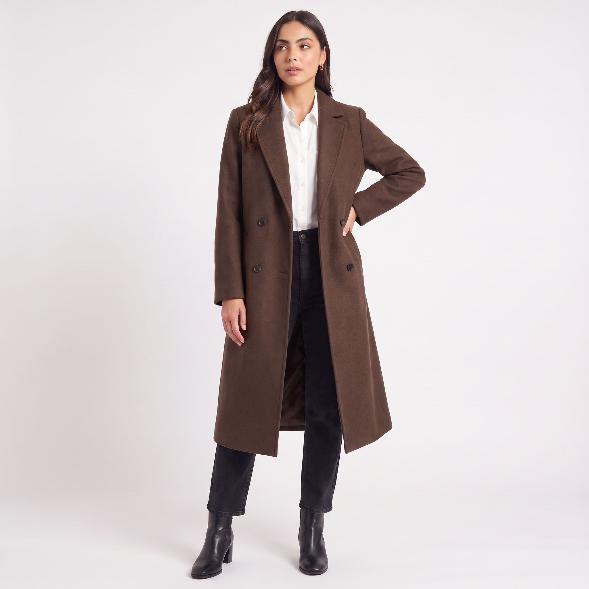 Women's Long Button-Up Coat