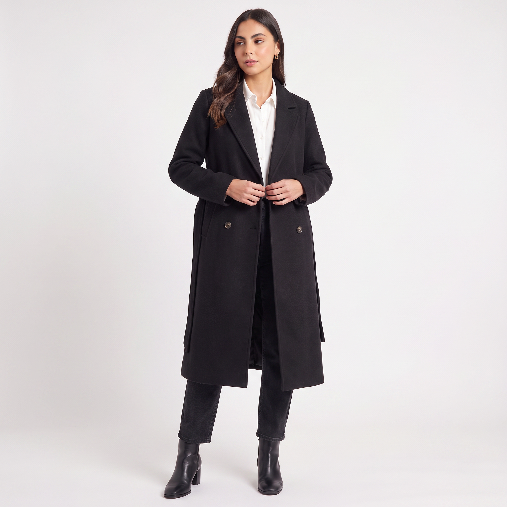 Women's Long Button-Up Coat
