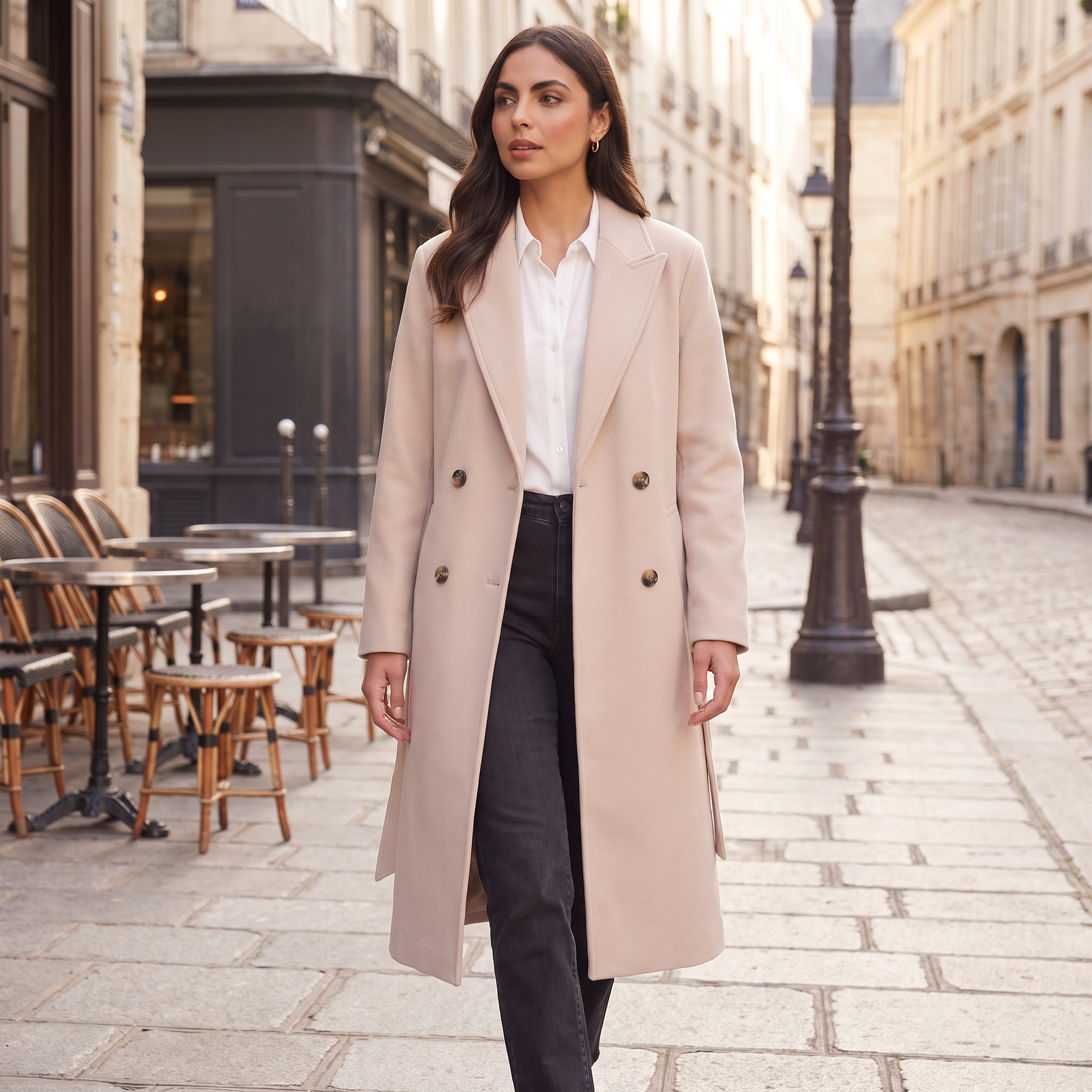 Women's Long Button-Up Coat