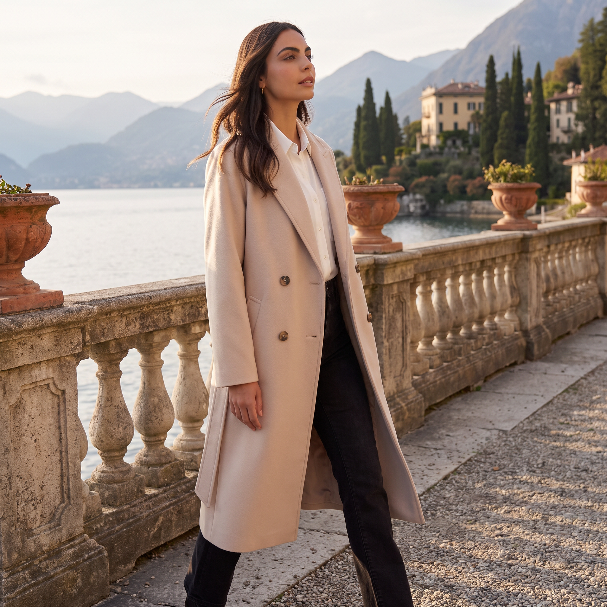 Women's Long Button-Up Coat