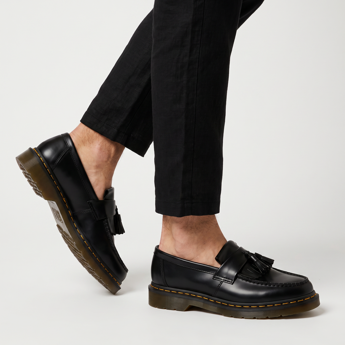 Men's Tassel Slip-On Loafers with Low Heel