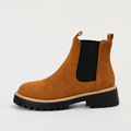 Women's Suede Block Heel Ankle Chealsea Boots