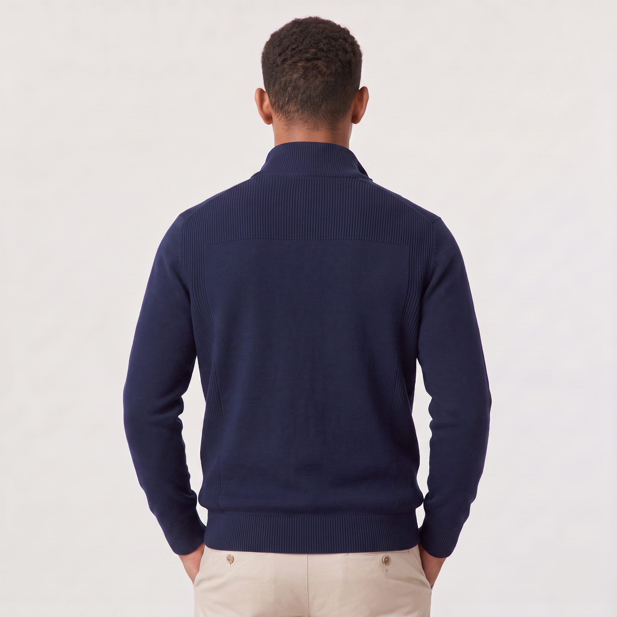 Men's Cotton Blend Quarter-Zip Knitted Sweater