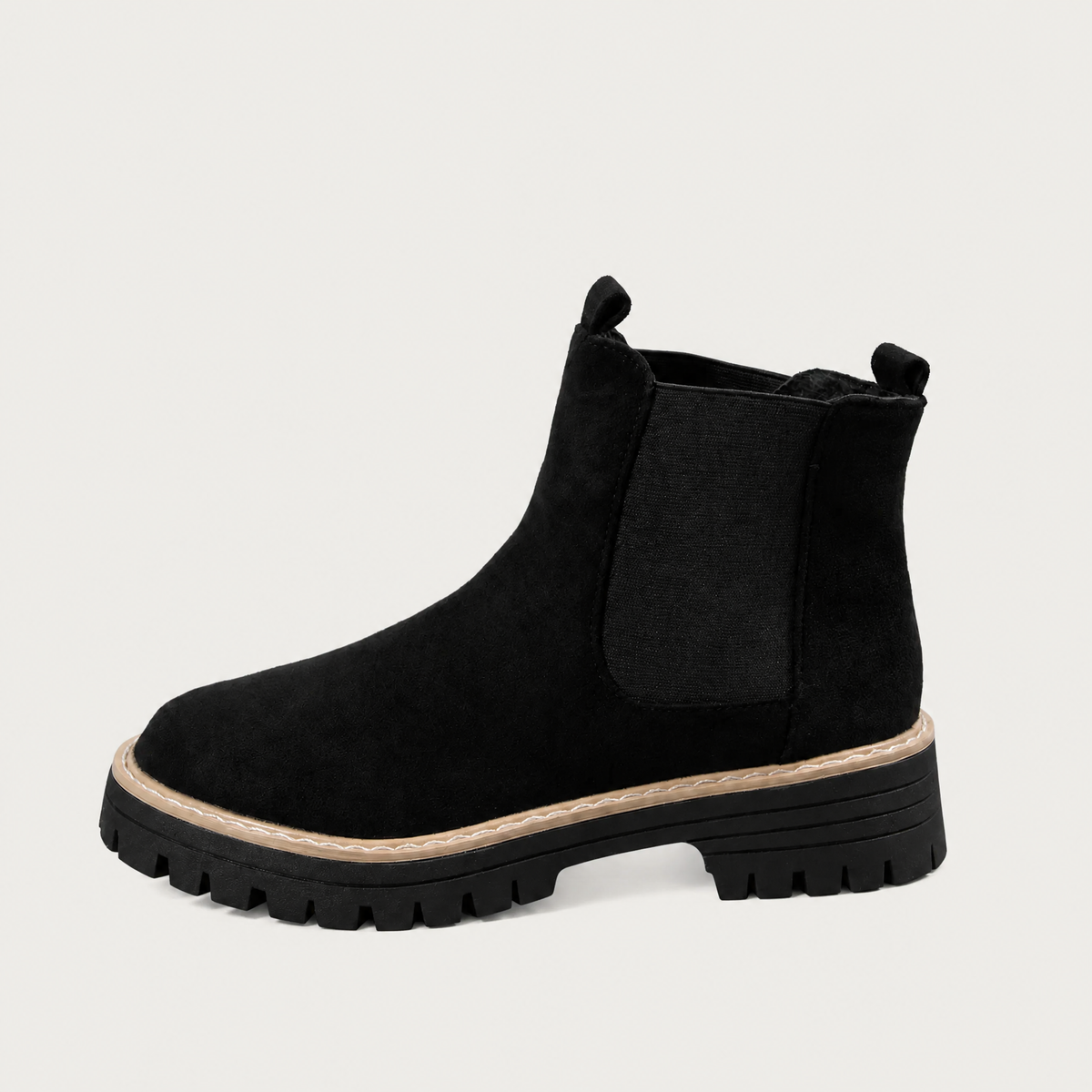 Women's Suede Block Heel Ankle Chealsea Boots