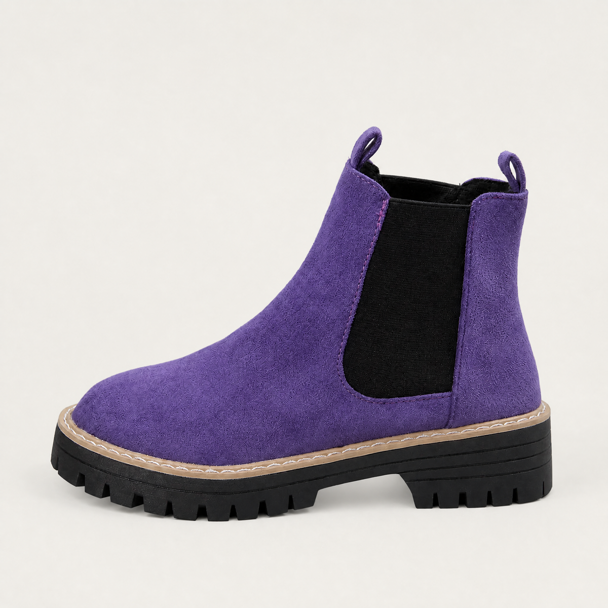 Women's Suede Block Heel Ankle Chealsea Boots