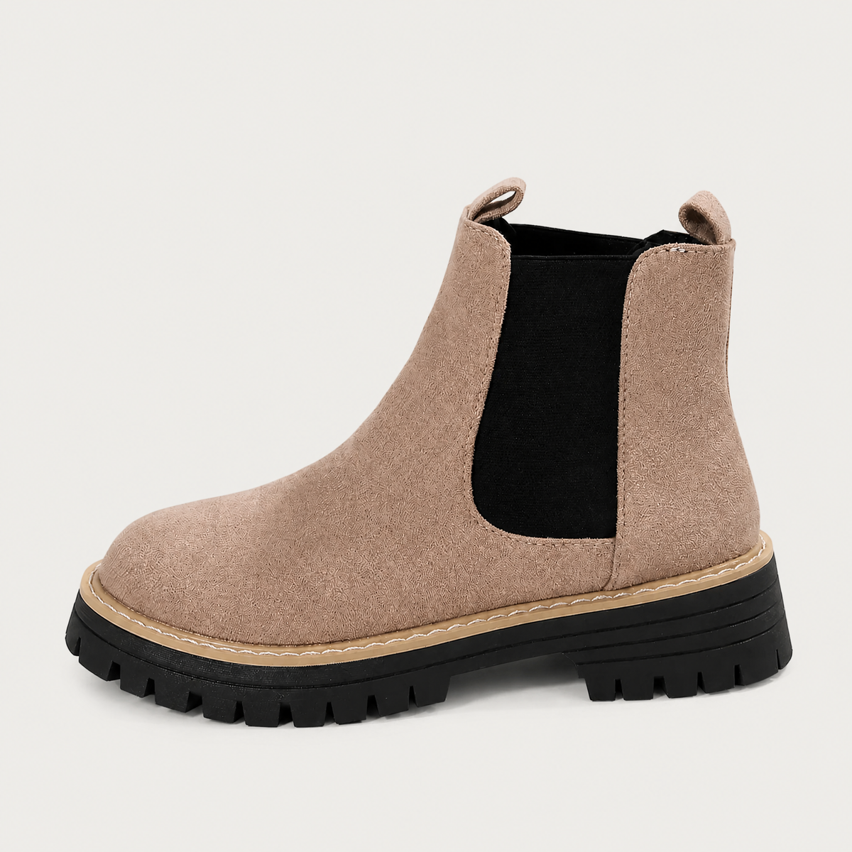 Women's Suede Block Heel Ankle Chealsea Boots