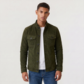 Men's Button-Up Suede-Look Trucker Jacket