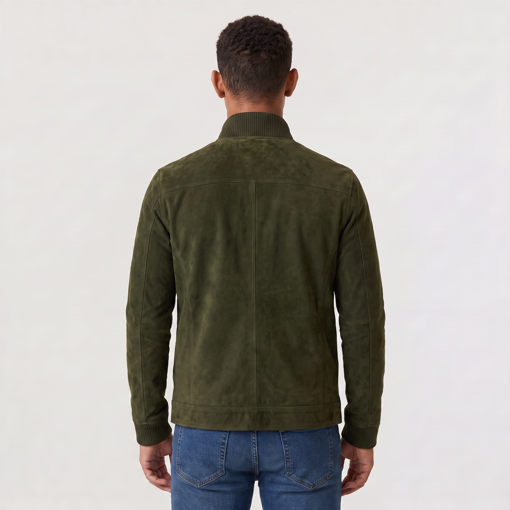 Men's Button-Up Suede-Look Trucker Jacket