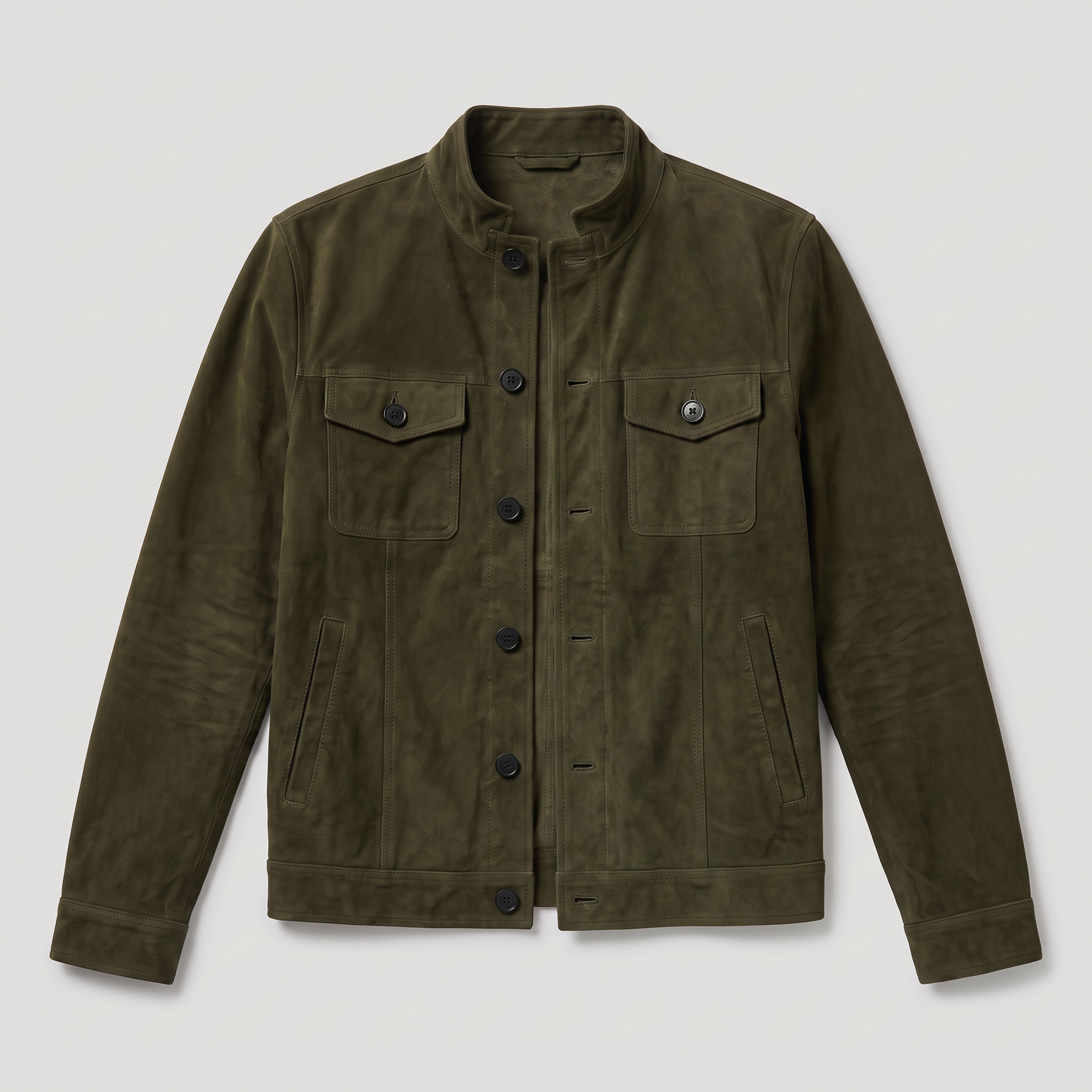 Men's Button-Up Suede-Look Trucker Jacket