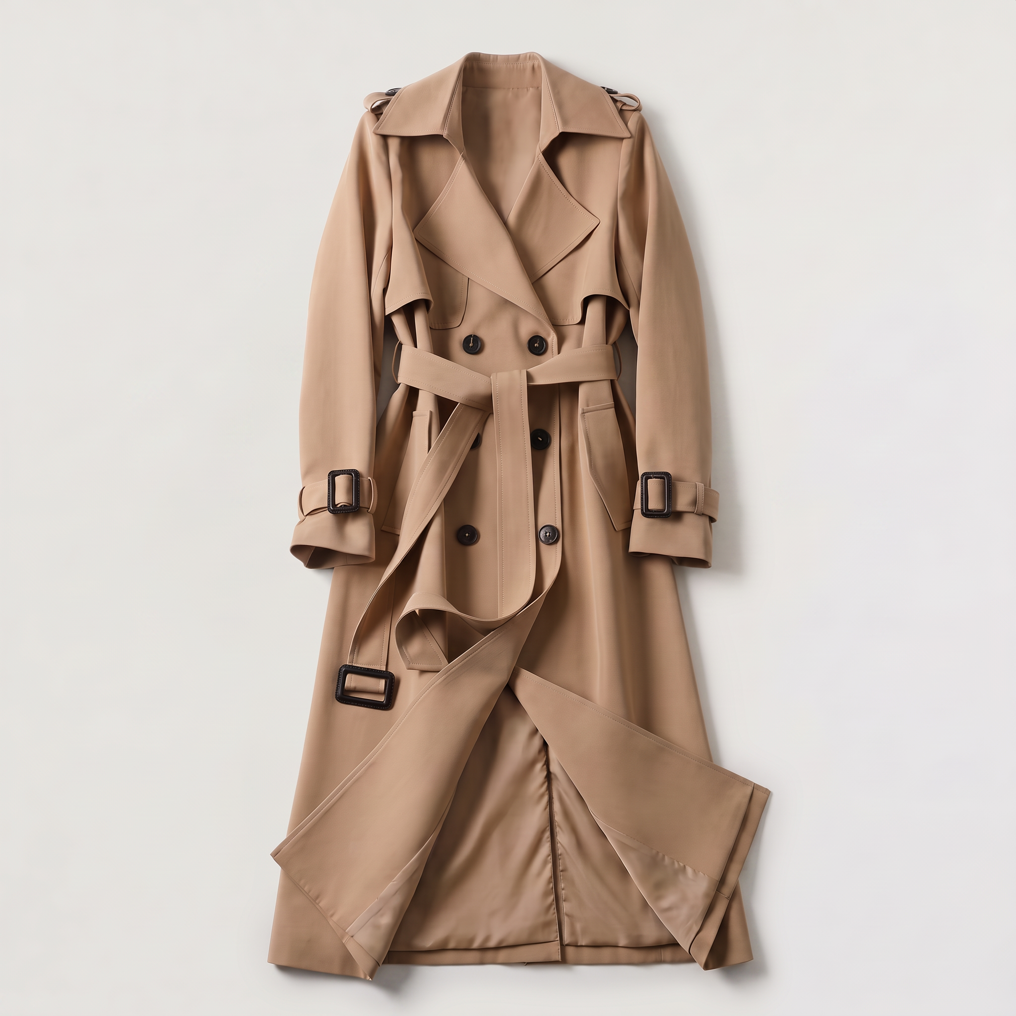 Women's Single Brested Belted Trench Coat