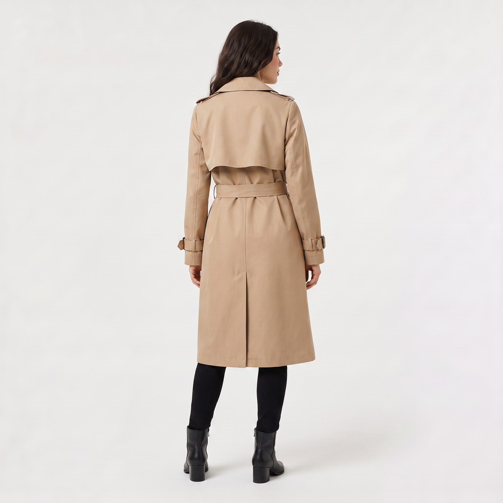 Women's Single Brested Belted Trench Coat