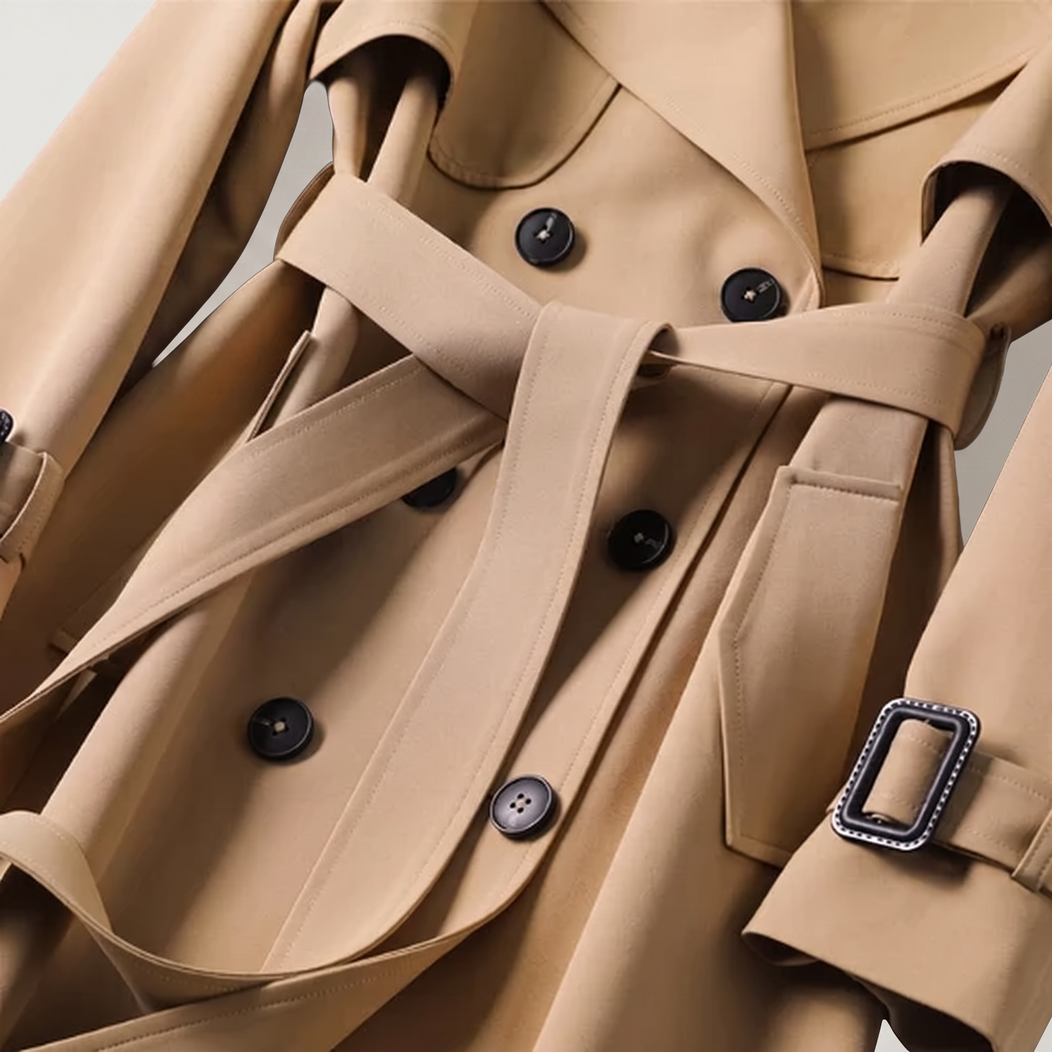 Women's Single Brested Belted Trench Coat