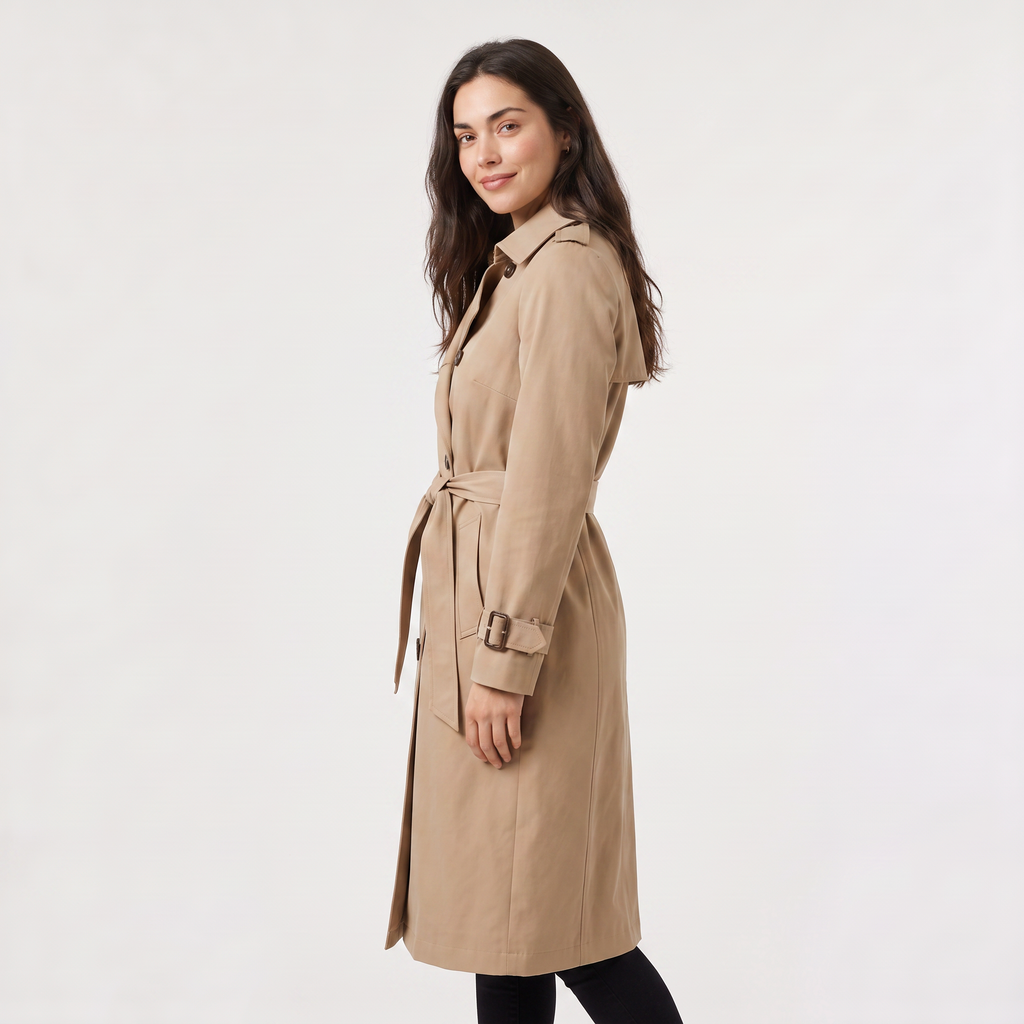 Women's Single Brested Belted Trench Coat