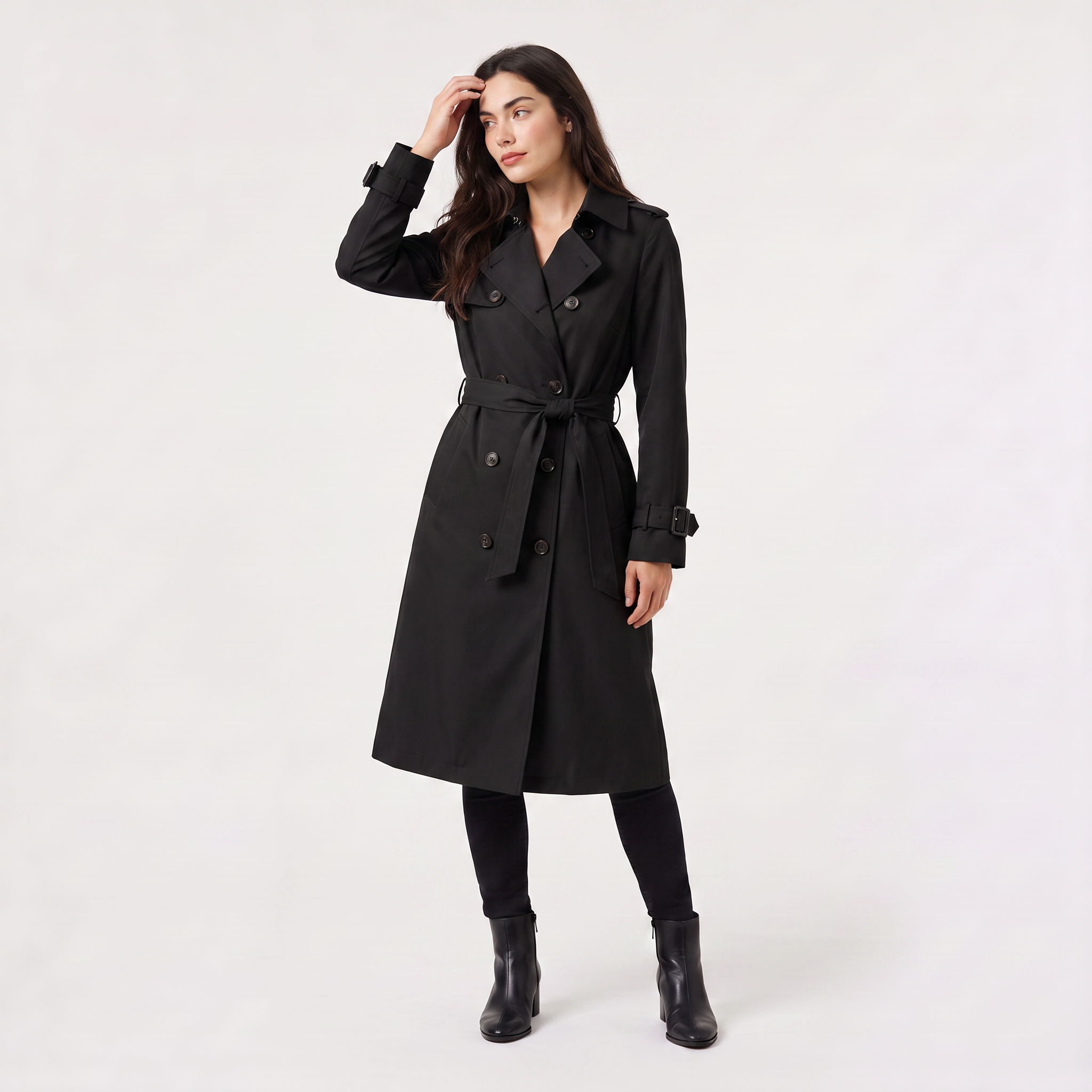 Women's Single Brested Belted Trench Coat