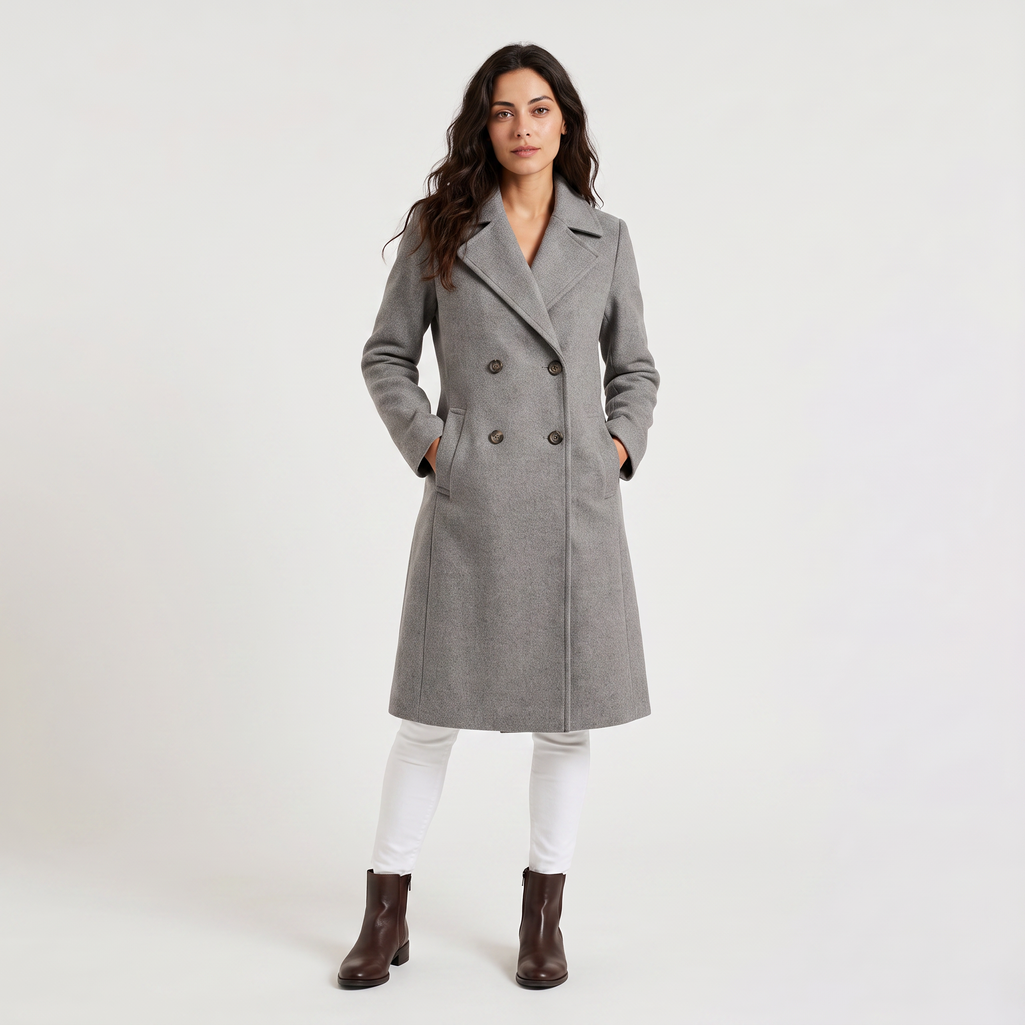 Women's Double-Breasted Long Coat