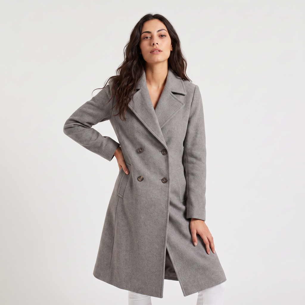 Women's Double-Breasted Long Coat
