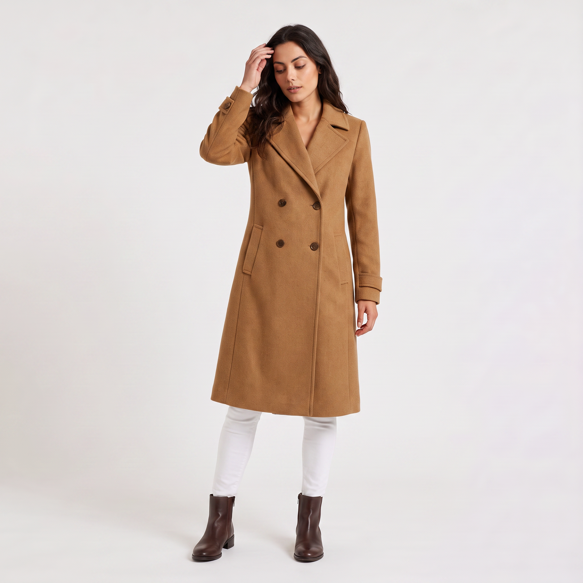 Women's Double-Breasted Long Coat