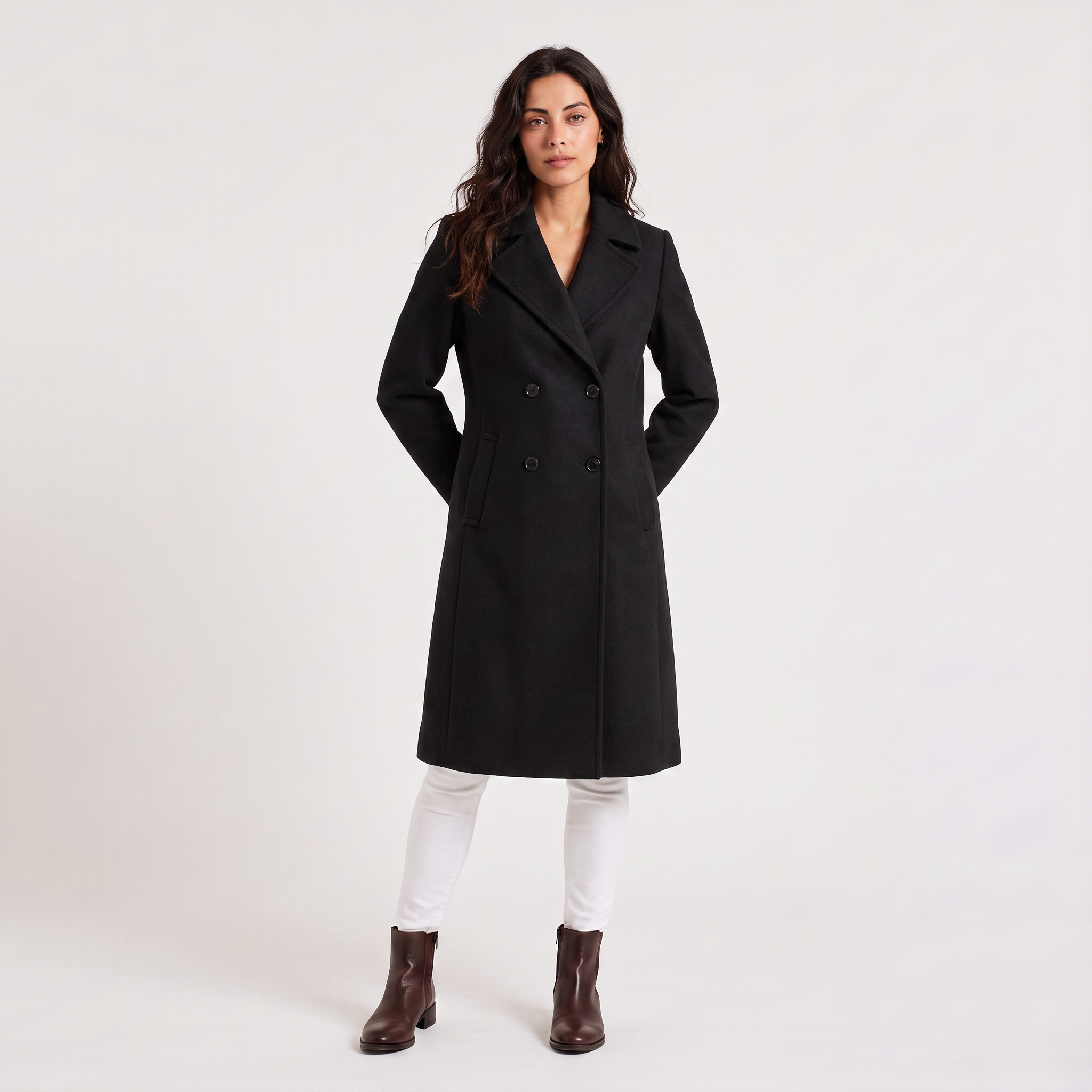 Women's Double-Breasted Long Coat