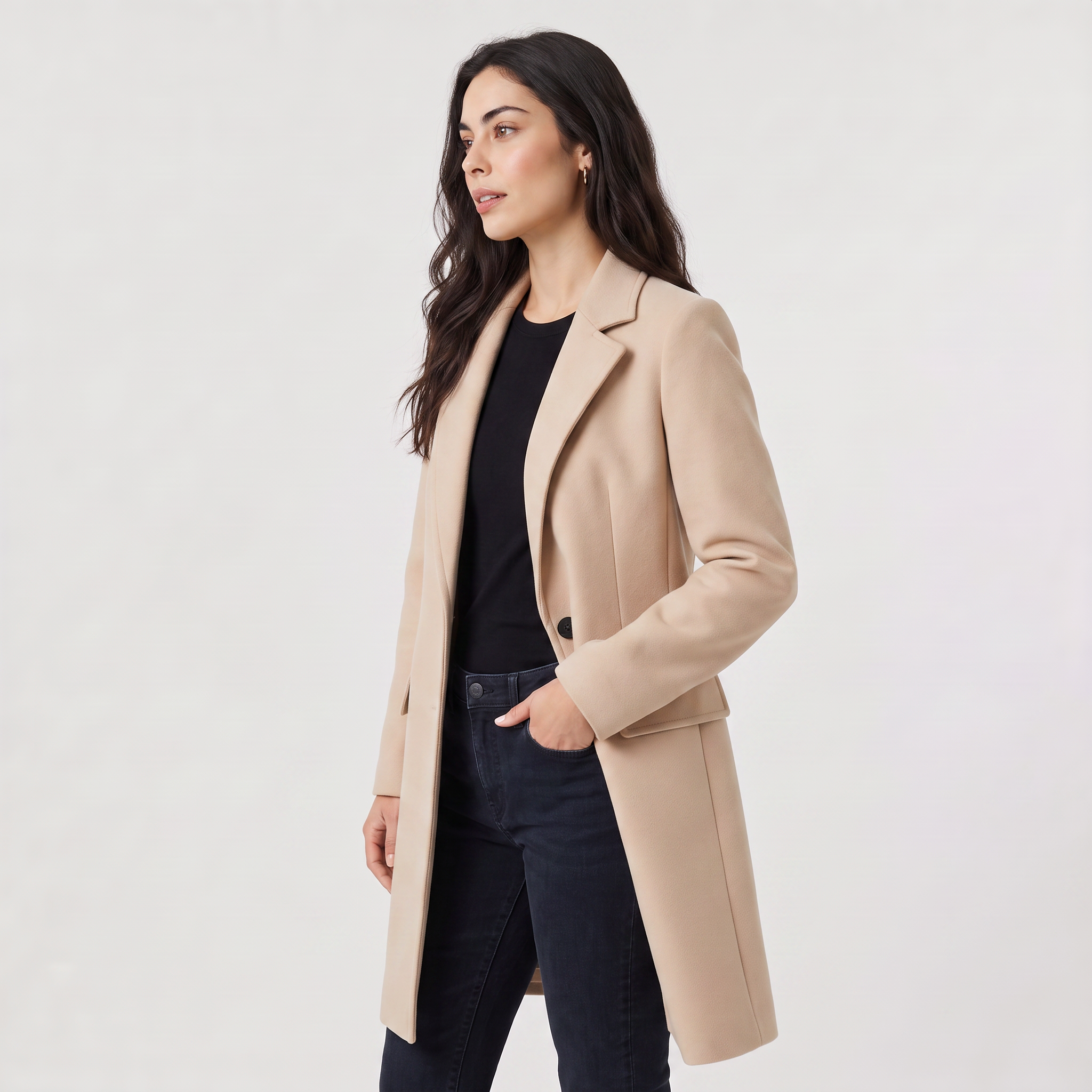 Women's Classic Long Single-Breasted Coat