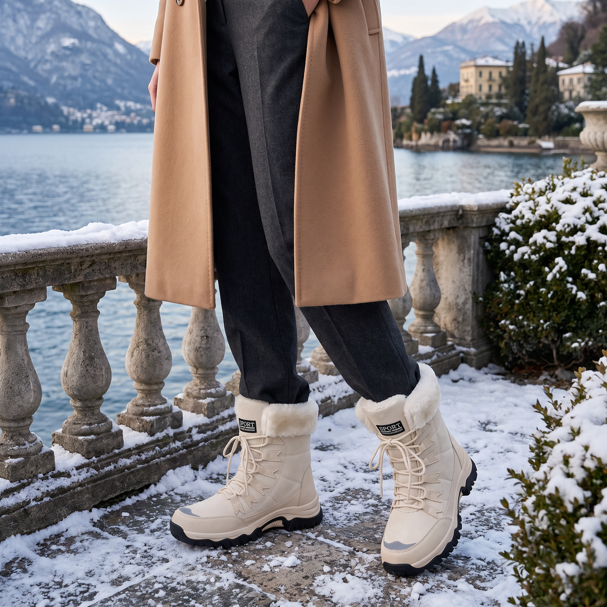 Women's Waterproof Lace-Up Winter Boots