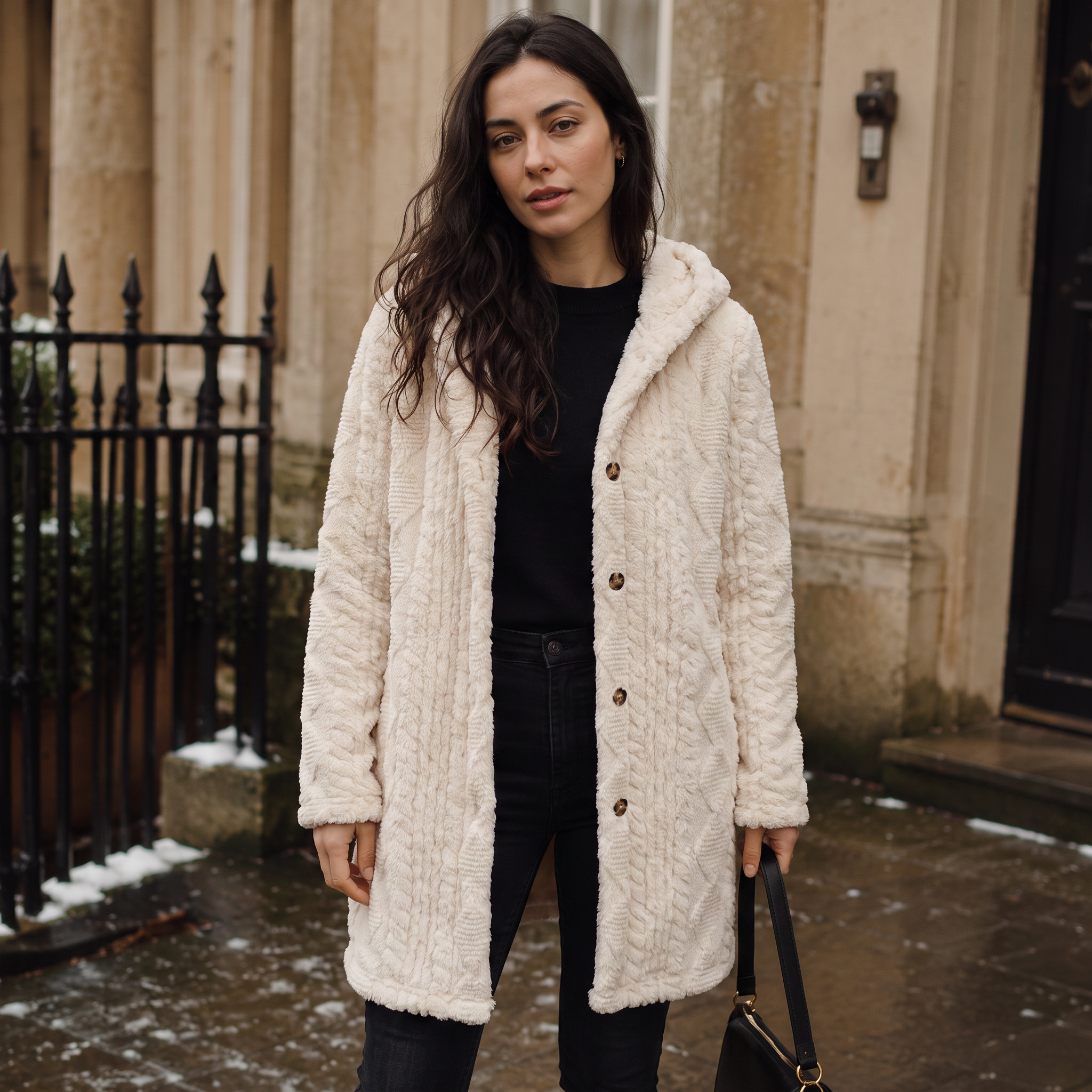 Women's Hooded Teddy Cardigan