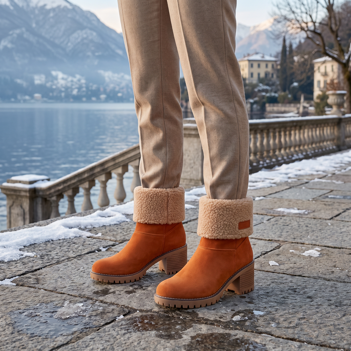 Women's Faux Fur Borg-Lined Ankle Boots
