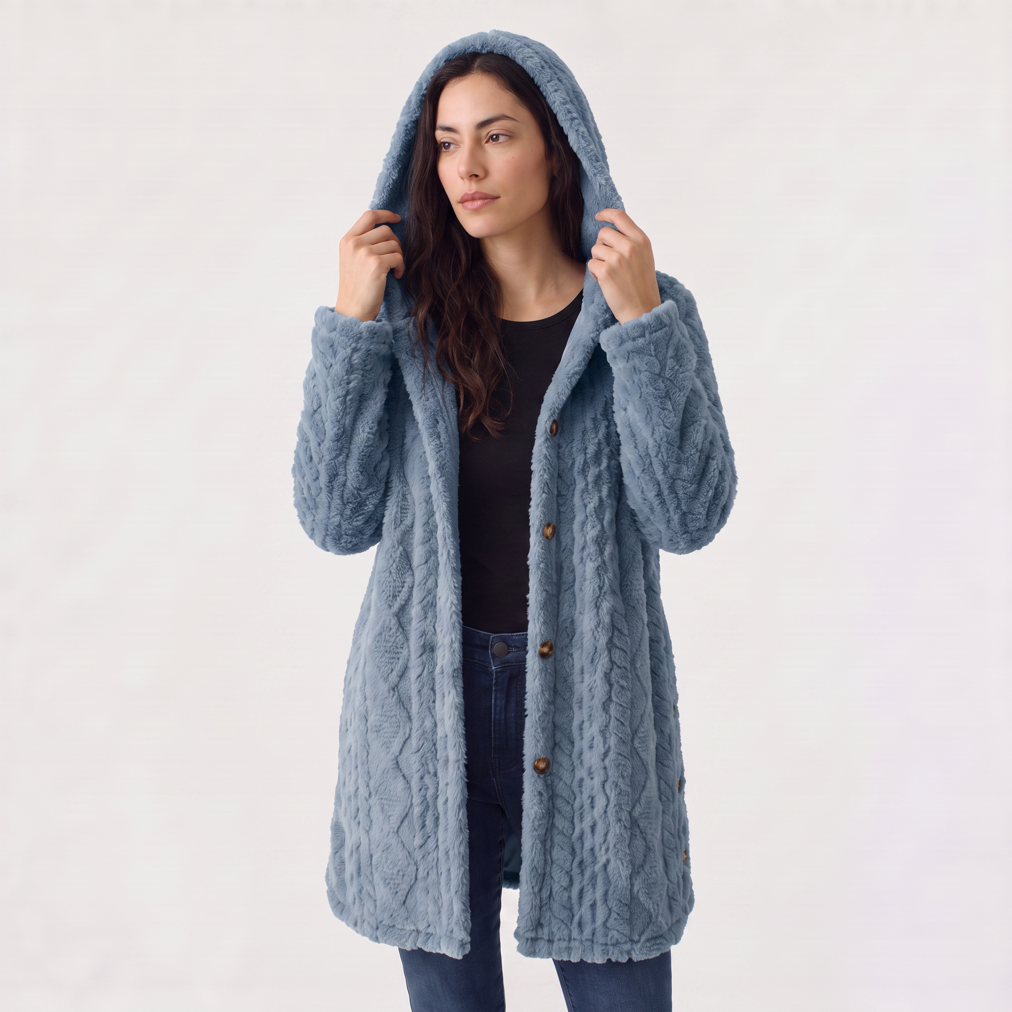 Women's Hooded Teddy Cardigan