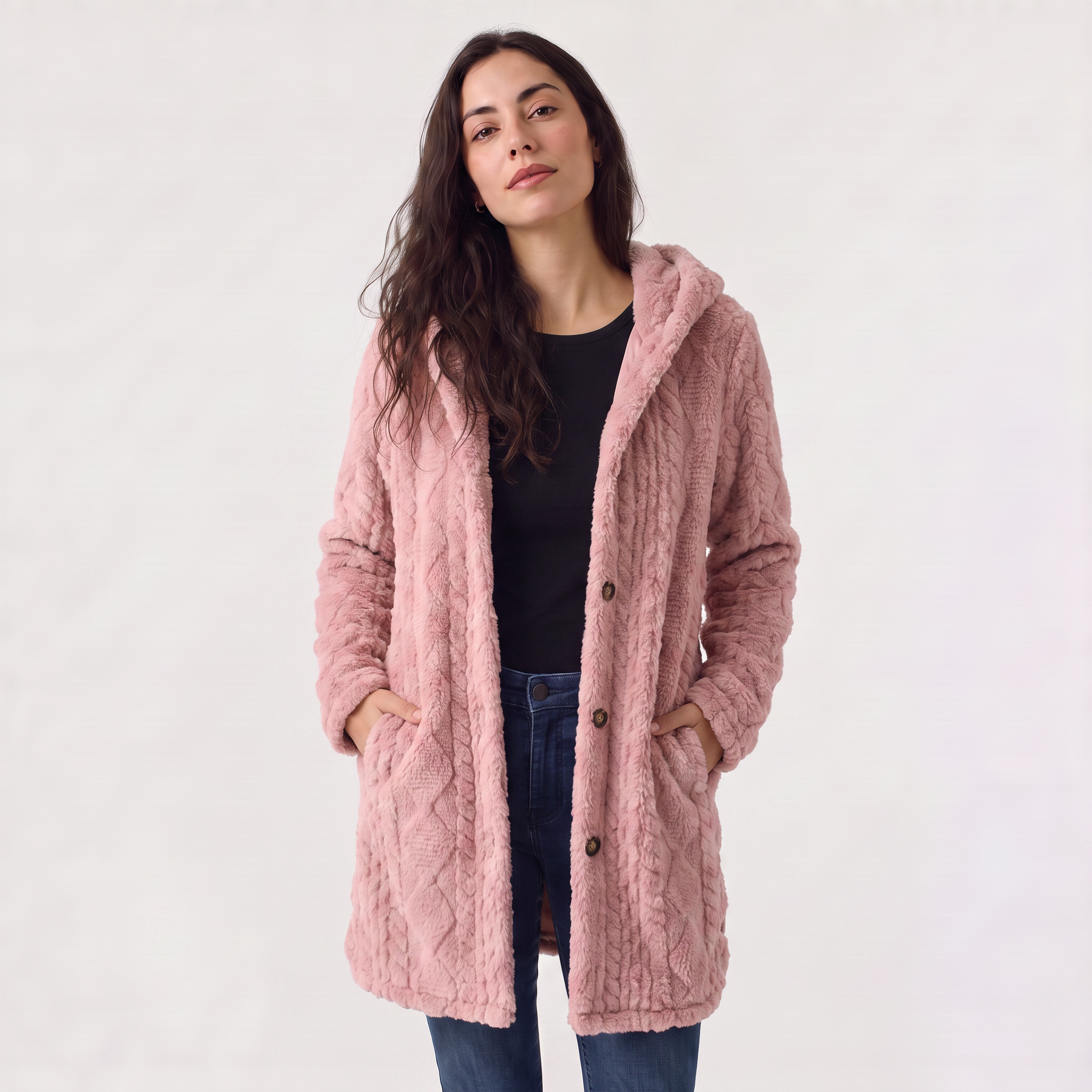 Women's Hooded Teddy Cardigan