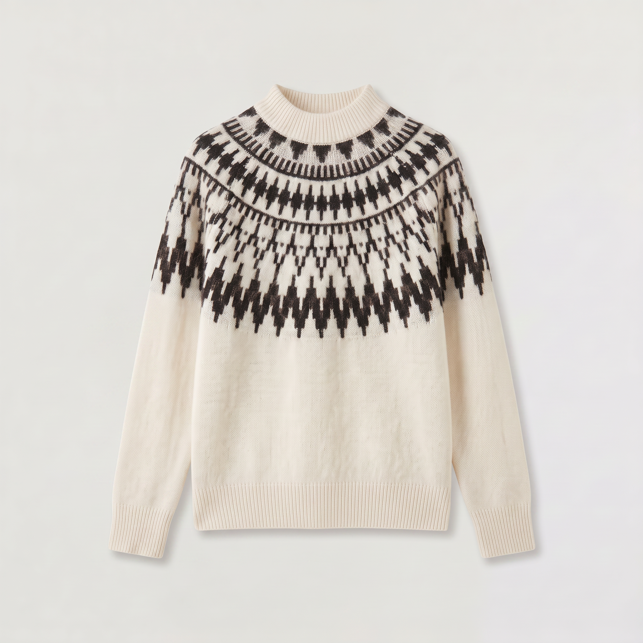 Women's Nordic Pattern Half-Neck Sweater