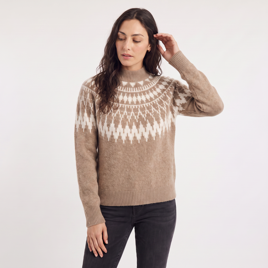 Women's Nordic Pattern Half-Neck Sweater