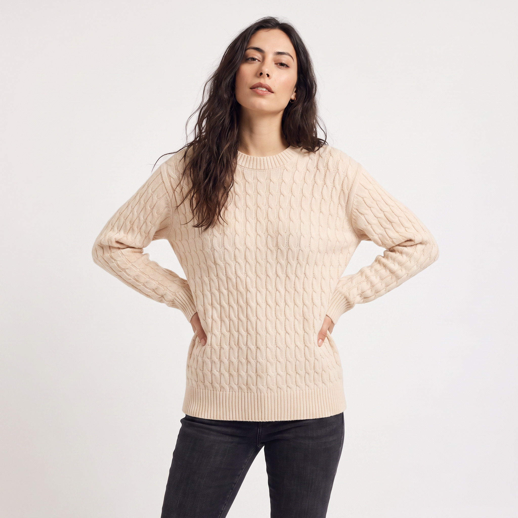 Women's Wool Oversized Cable Knit Sweater